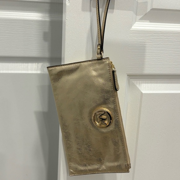 Michael Kors Gold Wristlet Clutch - Picture 3 of 5